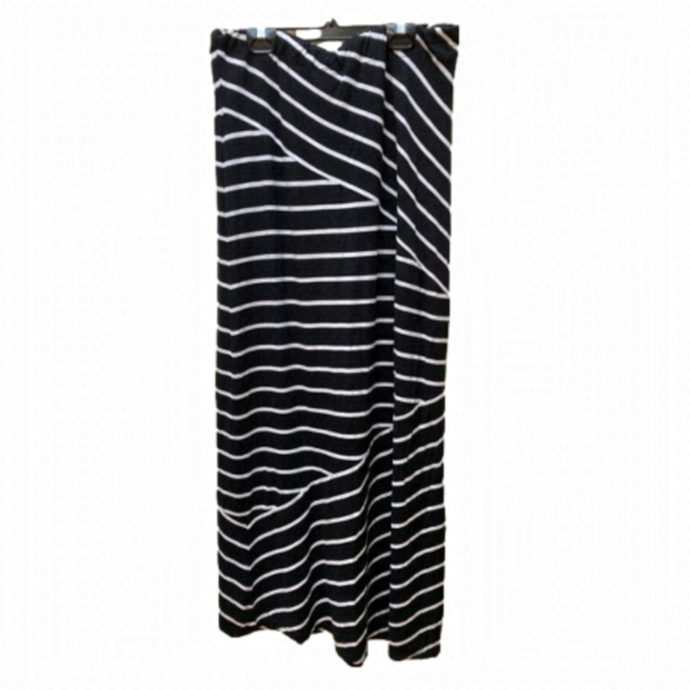 Loft Black And White Striped Maxi Skirt. Size Small